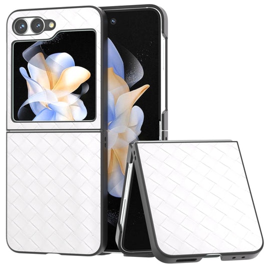 Black Frame Woven Texture PU Phone Case, For Samsung Galaxy Z Flip6 / Flip7 FE, For Samsung Galaxy Z Fold6
