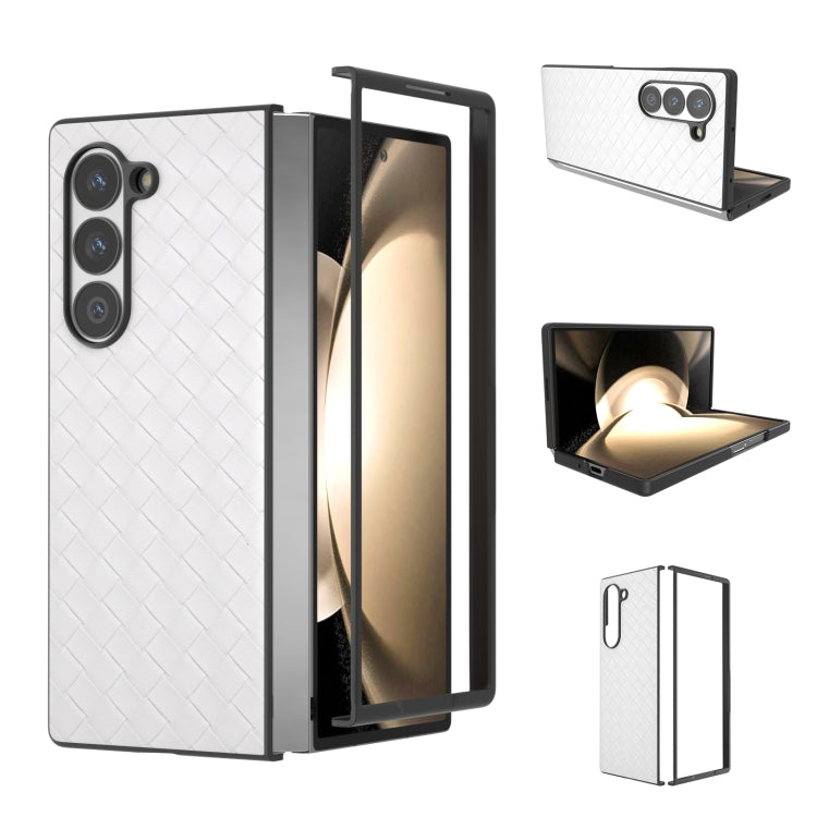 Black Frame Woven Texture PU Phone Case, For Samsung Galaxy Z Flip6 / Flip7 FE, For Samsung Galaxy Z Fold6