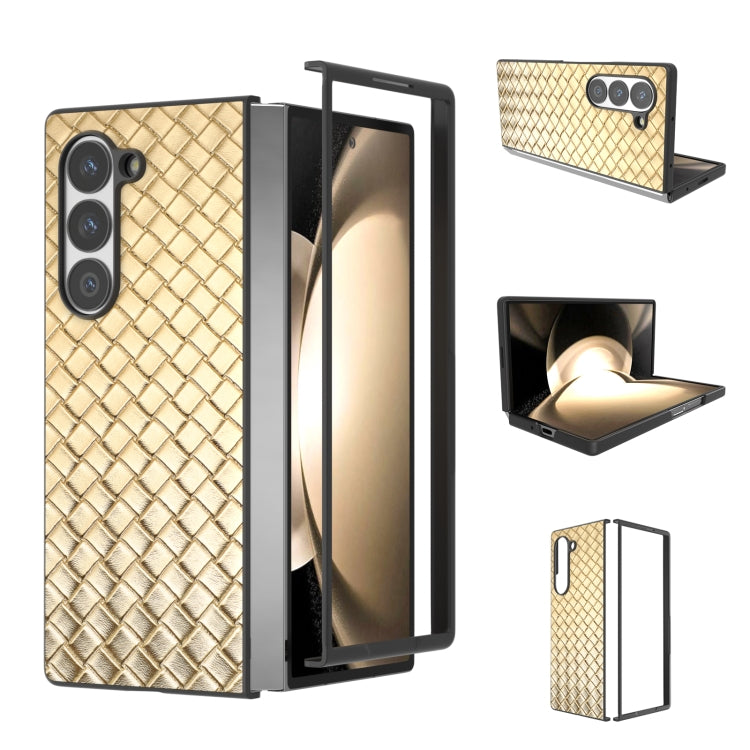 Black Frame Woven Texture PU Phone Case, For Samsung Galaxy Z Flip6 / Flip7 FE, For Samsung Galaxy Z Fold6