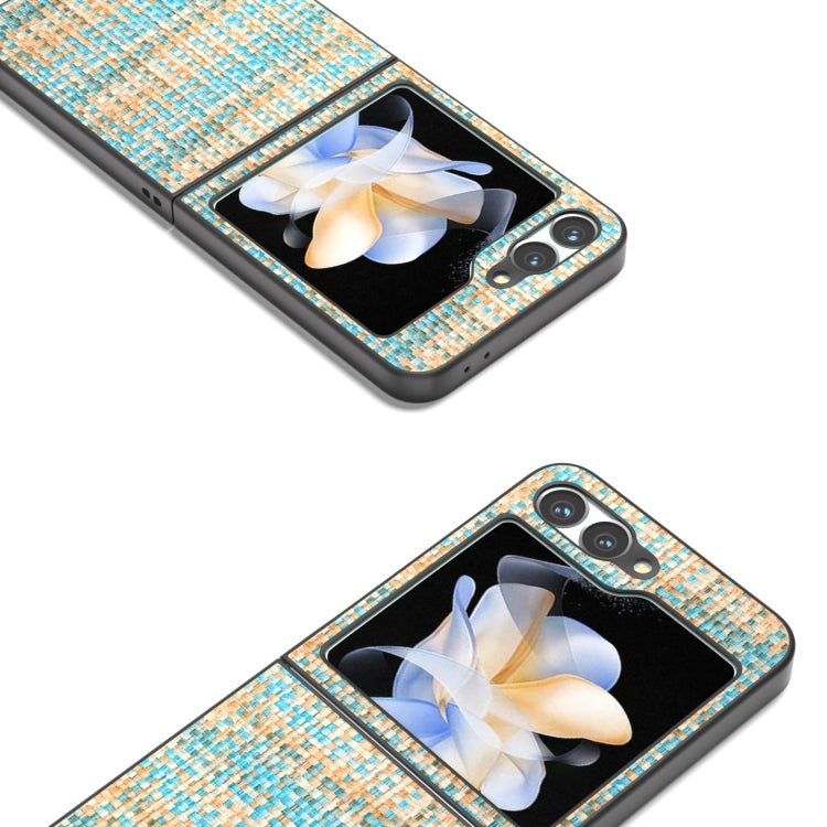 Black Frame Color Lattice Texture PU Phone Case, For Samsung Galaxy Z Flip6 / Flip7 FE, For Samsung Galaxy Z Fold6