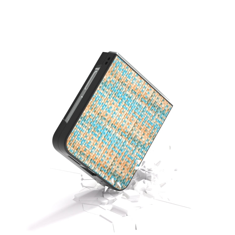 Black Frame Color Lattice Texture PU Phone Case, For Samsung Galaxy Z Flip6 / Flip7 FE, For Samsung Galaxy Z Fold6