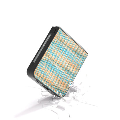 Black Frame Color Lattice Texture PU Phone Case, For Samsung Galaxy Z Flip6 / Flip7 FE, For Samsung Galaxy Z Fold6