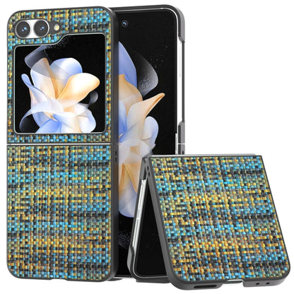 Black Frame Color Lattice Texture PU Phone Case, For Samsung Galaxy Z Flip6 / Flip7 FE, For Samsung Galaxy Z Fold6