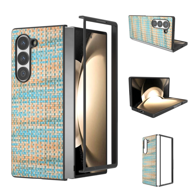 Black Frame Color Lattice Texture PU Phone Case