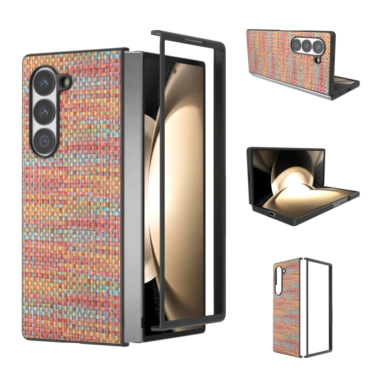 Black Frame Color Lattice Texture PU Phone Case, For Samsung Galaxy Z Flip6 / Flip7 FE, For Samsung Galaxy Z Fold6