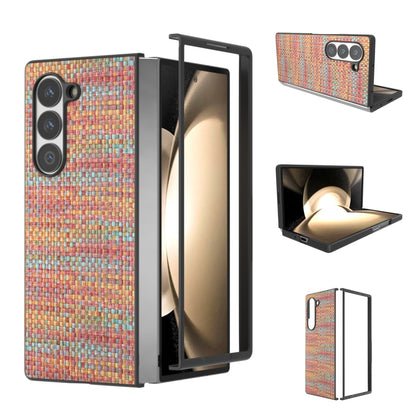 Black Frame Color Lattice Texture PU Phone Case, For Samsung Galaxy Z Flip6 / Flip7 FE, For Samsung Galaxy Z Fold6