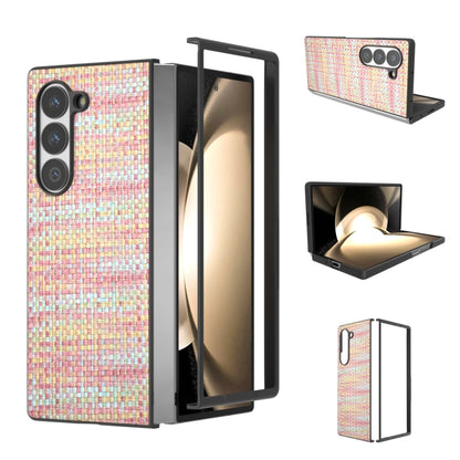 Black Frame Color Lattice Texture PU Phone Case, For Samsung Galaxy Z Flip6 / Flip7 FE, For Samsung Galaxy Z Fold6