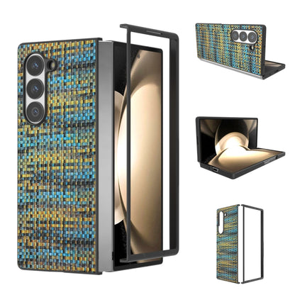 Black Frame Color Lattice Texture PU Phone Case