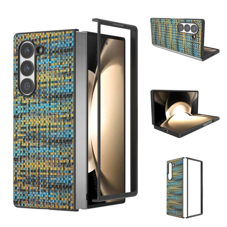 Black Frame Color Lattice Texture PU Phone Case, For Samsung Galaxy Z Flip6 / Flip7 FE, For Samsung Galaxy Z Fold6