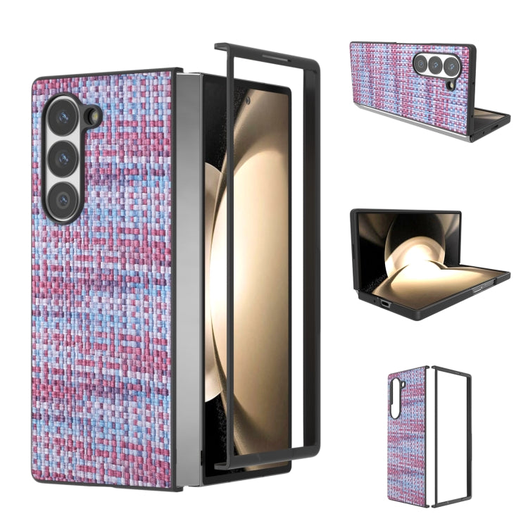 Black Frame Color Lattice Texture PU Phone Case, For Samsung Galaxy Z Flip6 / Flip7 FE, For Samsung Galaxy Z Fold6