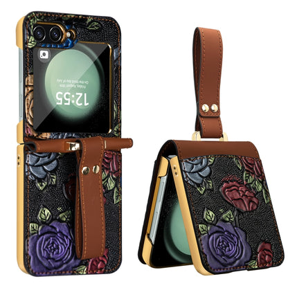 VIETAO Integrated Embossed Pattern Full Coverage Phone Case with Wrist Strap