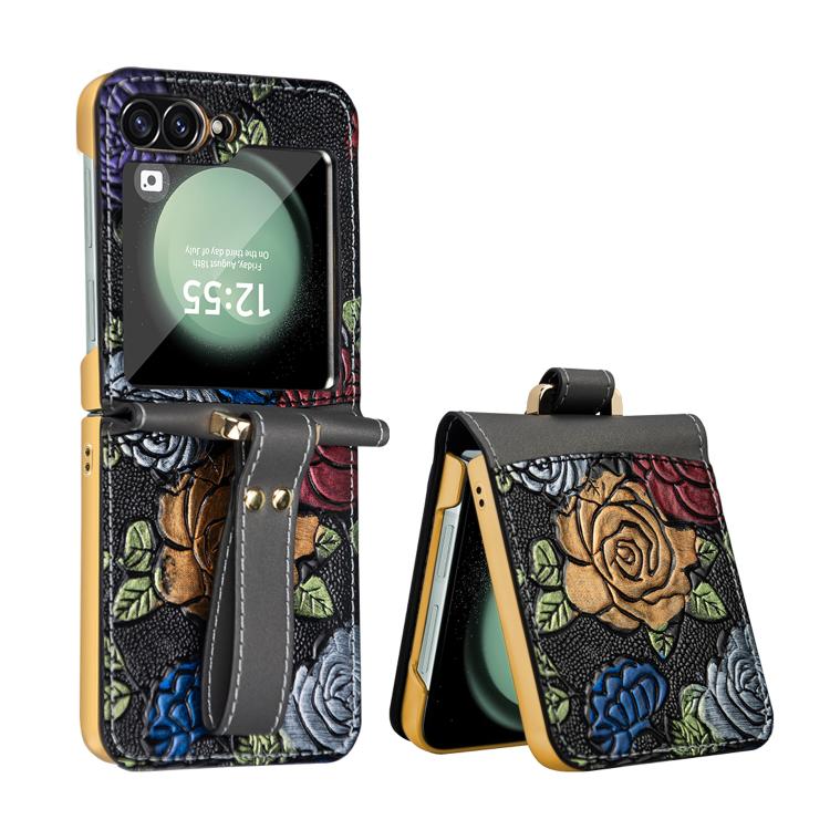 VIETAO Integrated Embossed Pattern Full Coverage Phone Case with Wrist Strap