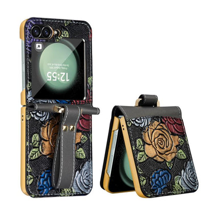 VIETAO Integrated Embossed Pattern Full Coverage Phone Case with Wrist Strap