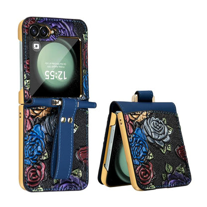 VIETAO Integrated Embossed Pattern Full Coverage Phone Case with Wrist Strap