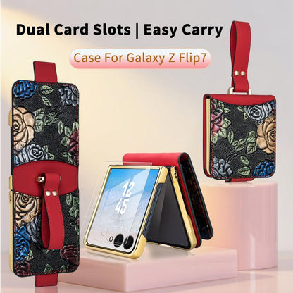 VIETAO Integrated Embossed Pattern Full Coverage Phone Case with Wrist Strap