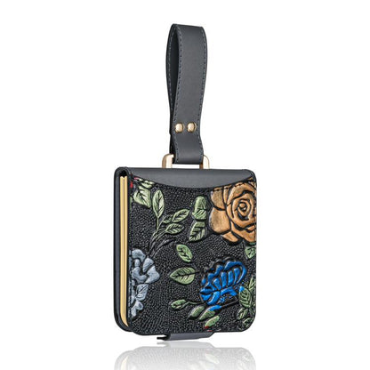 VIETAO Integrated Embossed Pattern Full Coverage Phone Case with Wrist Strap