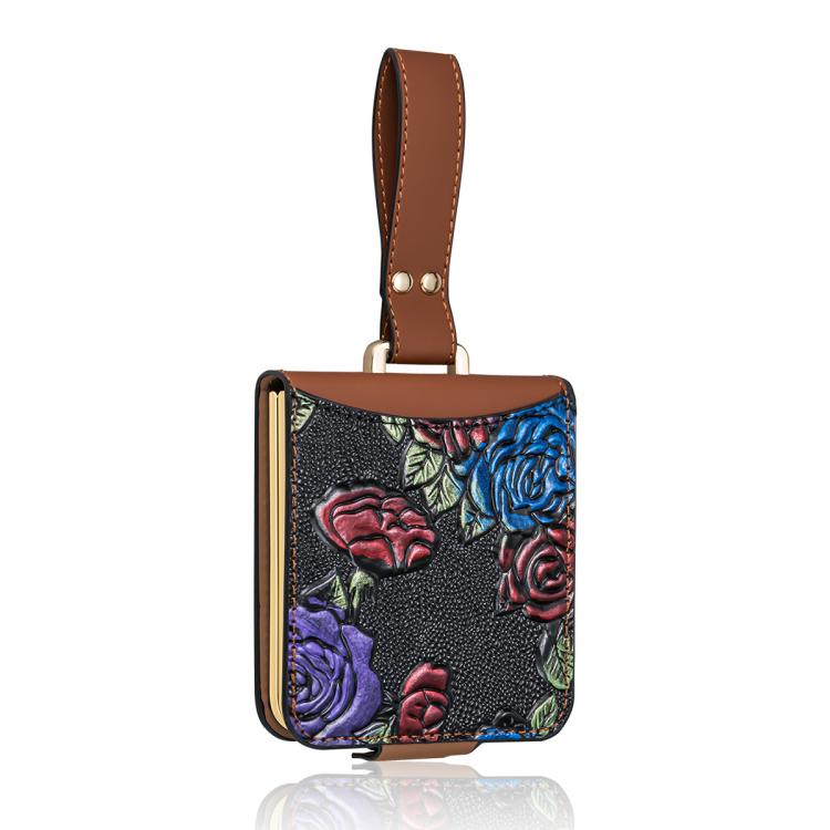 VIETAO Integrated Embossed Pattern Full Coverage Phone Case with Wrist Strap