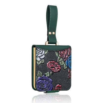 VIETAO Integrated Embossed Pattern Full Coverage Phone Case with Wrist Strap