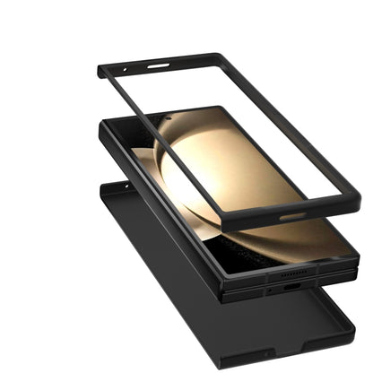 Black Frame PU Leather Full Coverage Phone Case, For Samsung Galaxy Z Fold6