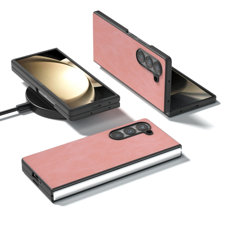 Black Frame PU Leather Full Coverage Phone Case, For Samsung Galaxy Z Fold6