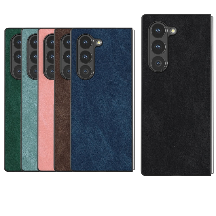 Black Frame PU Leather Full Coverage Phone Case, For Samsung Galaxy Z Fold6