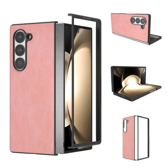 Black Frame PU Leather Full Coverage Phone Case, For Samsung Galaxy Z Fold6
