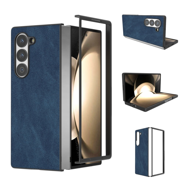 Black Frame PU Leather Full Coverage Phone Case, For Samsung Galaxy Z Fold6