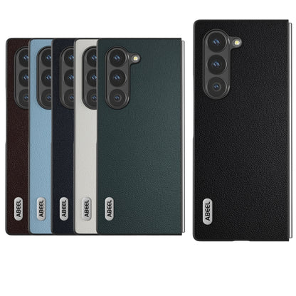 ABEEL Black Frame Genuine Leather Elegant Phone Case, For Samsung Galaxy Z Fold6