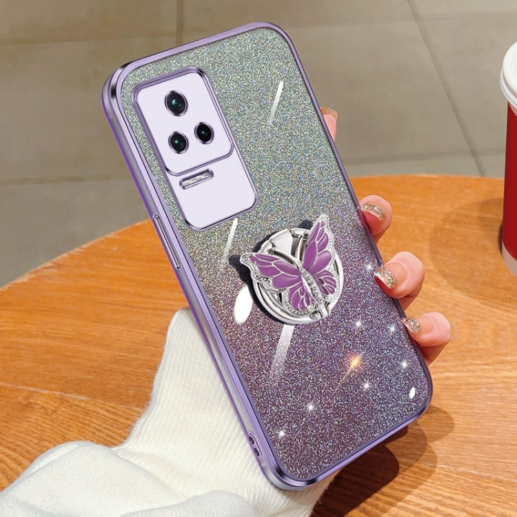 Plated Gradient Glitter Butterfly Holder TPU Phone Case, Series 1