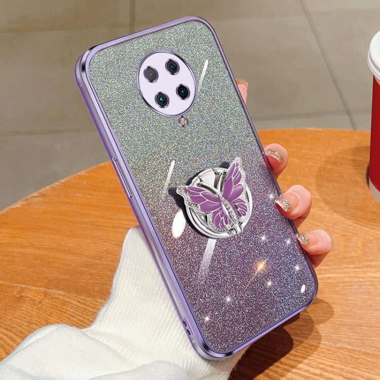 Plated Gradient Glitter Butterfly Holder TPU Phone Case, Series 1