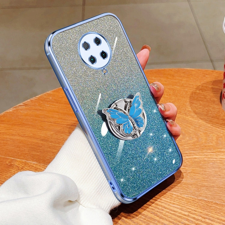 Plated Gradient Glitter Butterfly Holder TPU Phone Case, Series 1