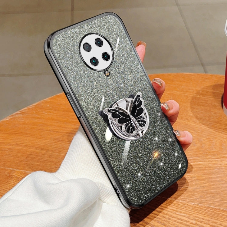 Plated Gradient Glitter Butterfly Holder TPU Phone Case, Series 1