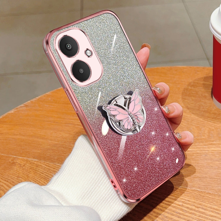 Plated Gradient Glitter Butterfly Holder TPU Phone Case, Series 1