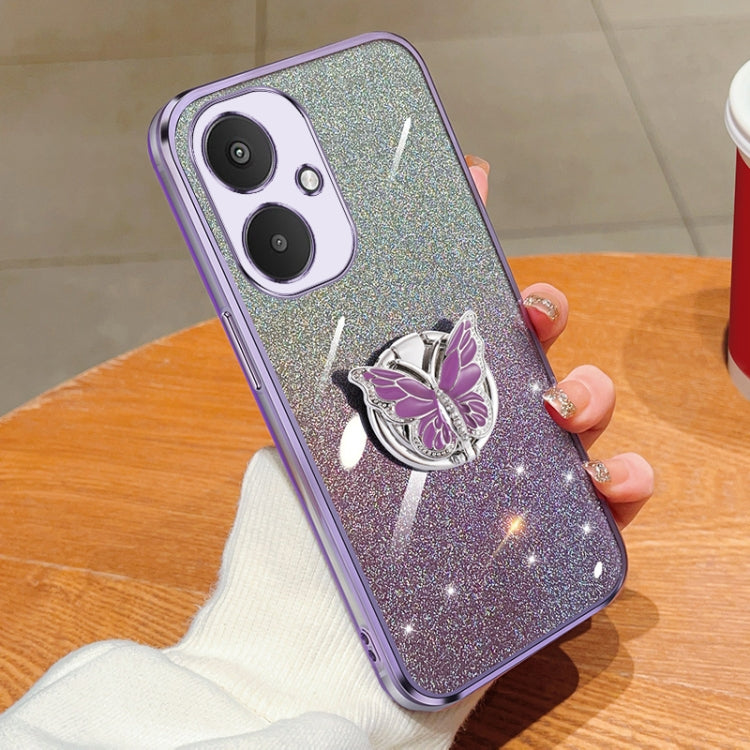 Plated Gradient Glitter Butterfly Holder TPU Phone Case, Series 1