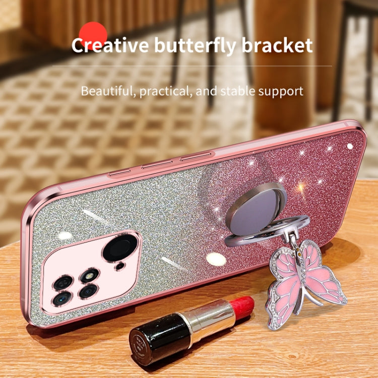 Plated Gradient Glitter Butterfly Holder TPU Phone Case, Series 1