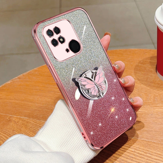 Plated Gradient Glitter Butterfly Holder TPU Phone Case, Series 1