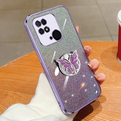 Plated Gradient Glitter Butterfly Holder TPU Phone Case, Series 1