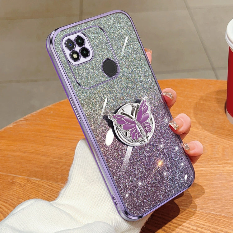 Plated Gradient Glitter Butterfly Holder TPU Phone Case, Series 1