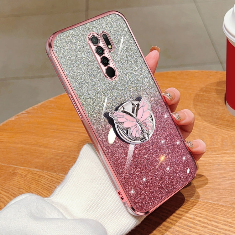 Plated Gradient Glitter Butterfly Holder TPU Phone Case, Series 1