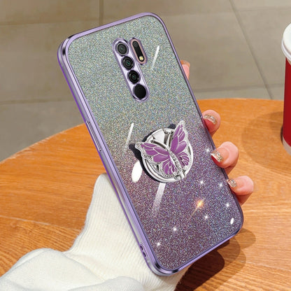 Plated Gradient Glitter Butterfly Holder TPU Phone Case, Series 1