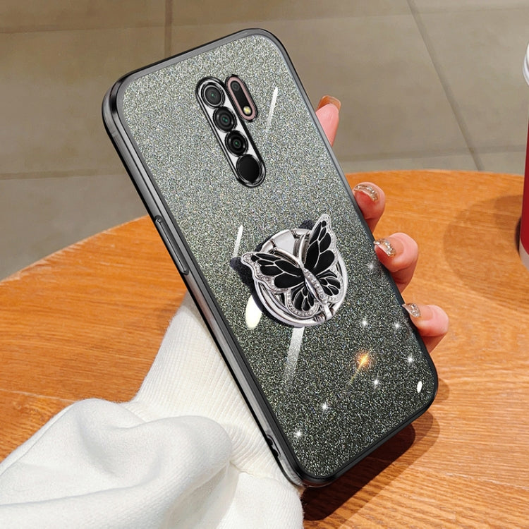 Plated Gradient Glitter Butterfly Holder TPU Phone Case, Series 1