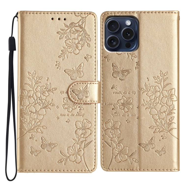 Butterflies and Flowers Leather Phone Case, For iPhone 18 Pro, For iPhone 18 Pro Max, For iPhone 17e / 16e, For iPhone 16 Pro Max