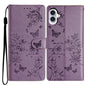 Butterflies and Flowers Leather Phone Case, For iPhone 16, For iPhone 15 Pro Max, For iPhone 15 Pro, For iPhone 15 Plus