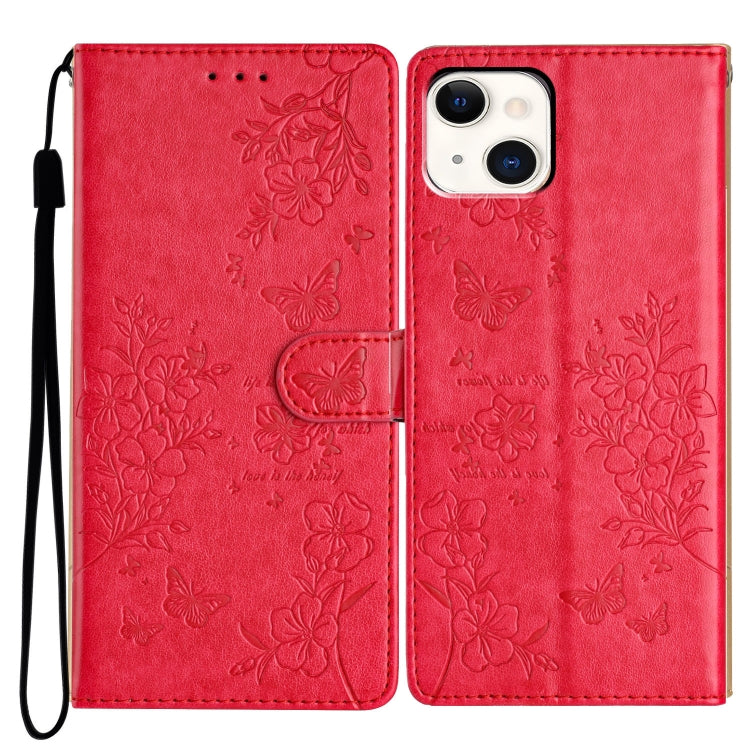 Butterflies and Flowers Leather Phone Case, For iPhone 16, For iPhone 15 Pro Max, For iPhone 15 Pro, For iPhone 15 Plus