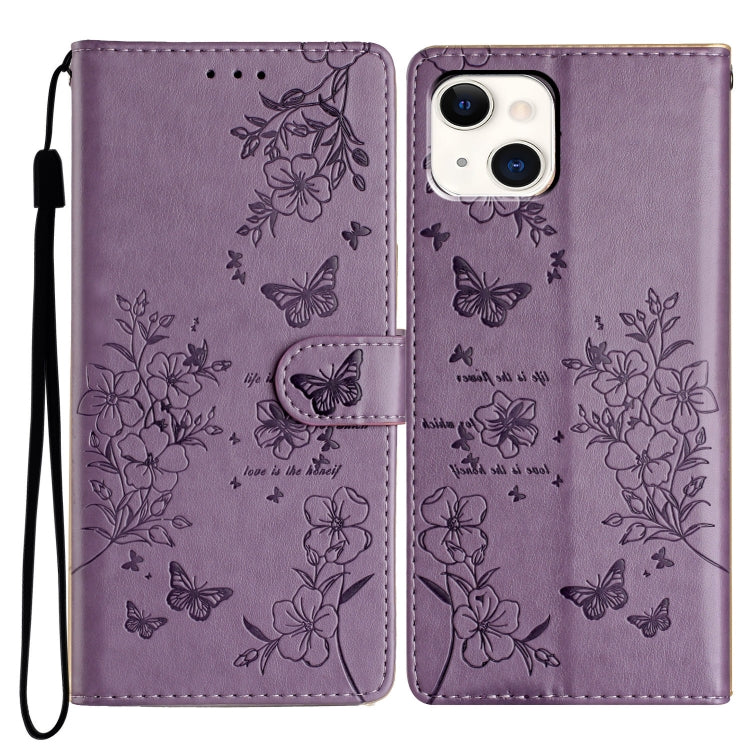 Butterflies and Flowers Leather Phone Case, For iPhone 16, For iPhone 15 Pro Max, For iPhone 15 Pro, For iPhone 15 Plus