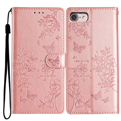 Butterflies and Flowers Leather Phone Case, For iPhone 14 Pro Max, For iPhone SE 2022 / SE 2020, For iPhone 13 Pro Max, For iPhone 13 Pro