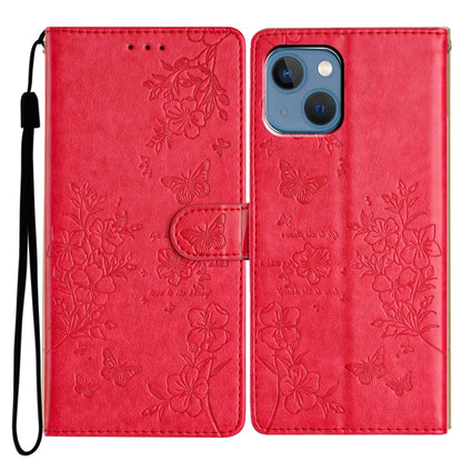 Butterflies and Flowers Leather Phone Case, For iPhone 13, For iPhone 13 mini, For iPhone 12 / 12 Pro, For iPhone 12 Pro Max