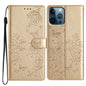 Butterflies and Flowers Leather Phone Case, For iPhone 13, For iPhone 13 mini, For iPhone 12 / 12 Pro, For iPhone 12 Pro Max