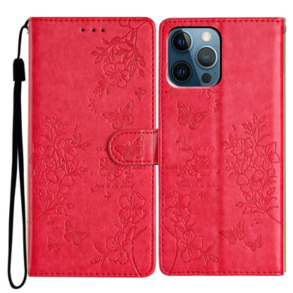 Butterflies and Flowers Leather Phone Case, For iPhone 13, For iPhone 13 mini, For iPhone 12 / 12 Pro, For iPhone 12 Pro Max
