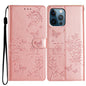 Butterflies and Flowers Leather Phone Case, For iPhone 13, For iPhone 13 mini, For iPhone 12 / 12 Pro, For iPhone 12 Pro Max